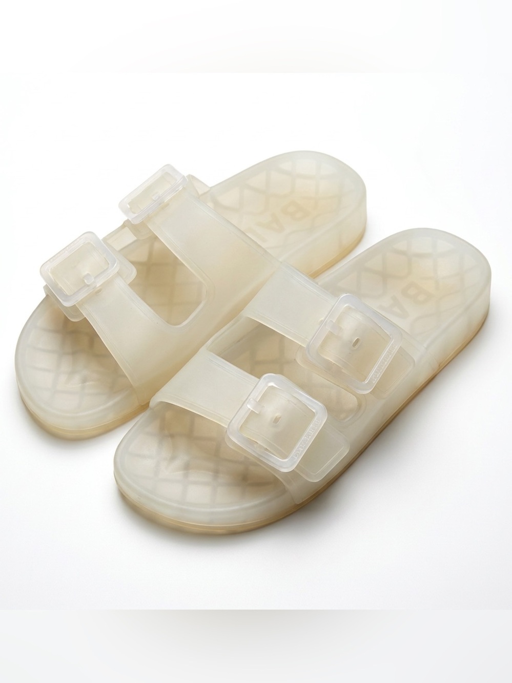 Balenciaga Mallorca Transparent Double-Buckle Slide Sandals